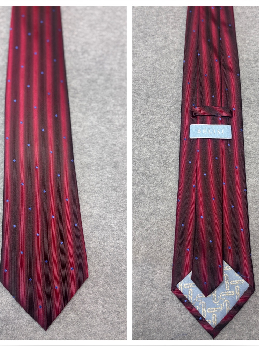 Vintage Men's Burgundy Dot Silk Tie
